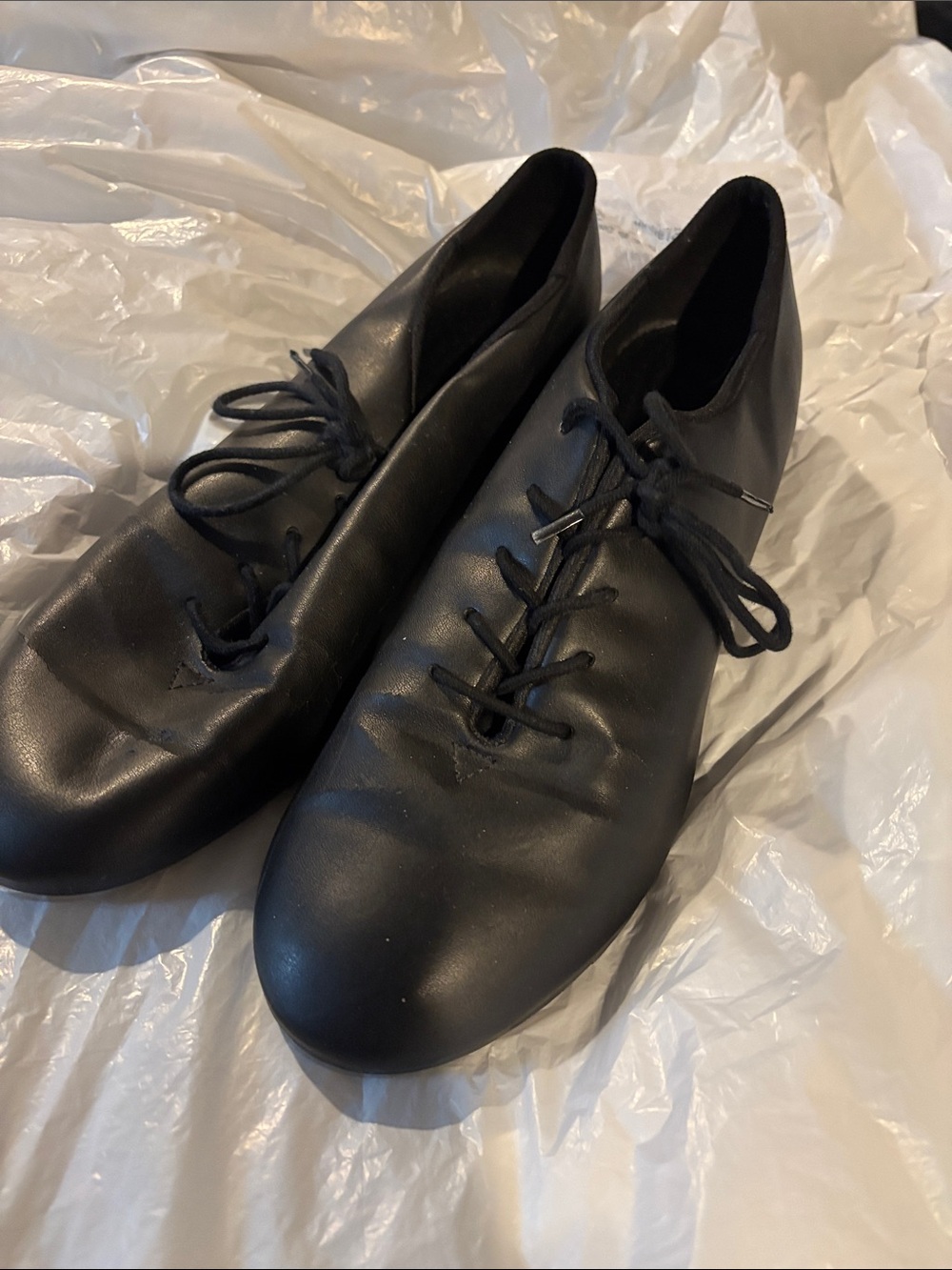 Women’s so dance Black Leather Lace-Up tap size 9 Shoes